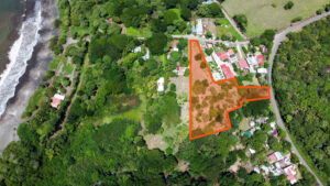 Strategic hotel land for sale in Playa Lagarto Guanacaste with dual road access